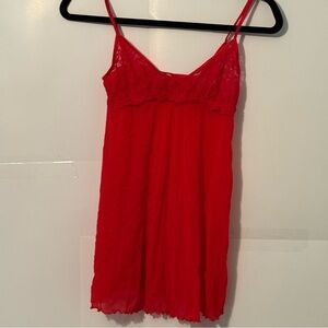 Victoria's Secret Red Lace baby doll camisole lingerie sexy sheer
